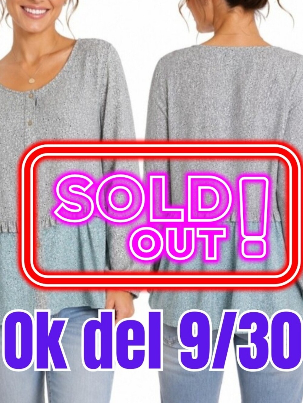 🚫LOGO🚫 Lori Goldstein Button Front Peplum Floral Blouse Gray Blue XL